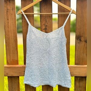 Festive Silver Sequin Tank Top